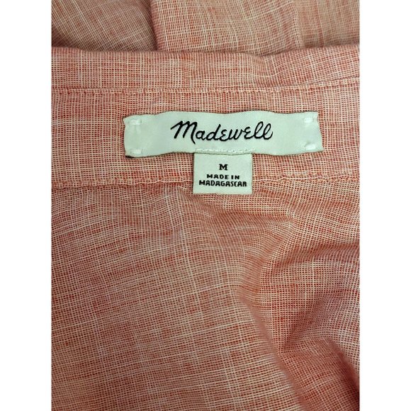 🌼HP🌼Madewell End On End Red Tie Front Button Down Top - Size M - Picture 5 of 7